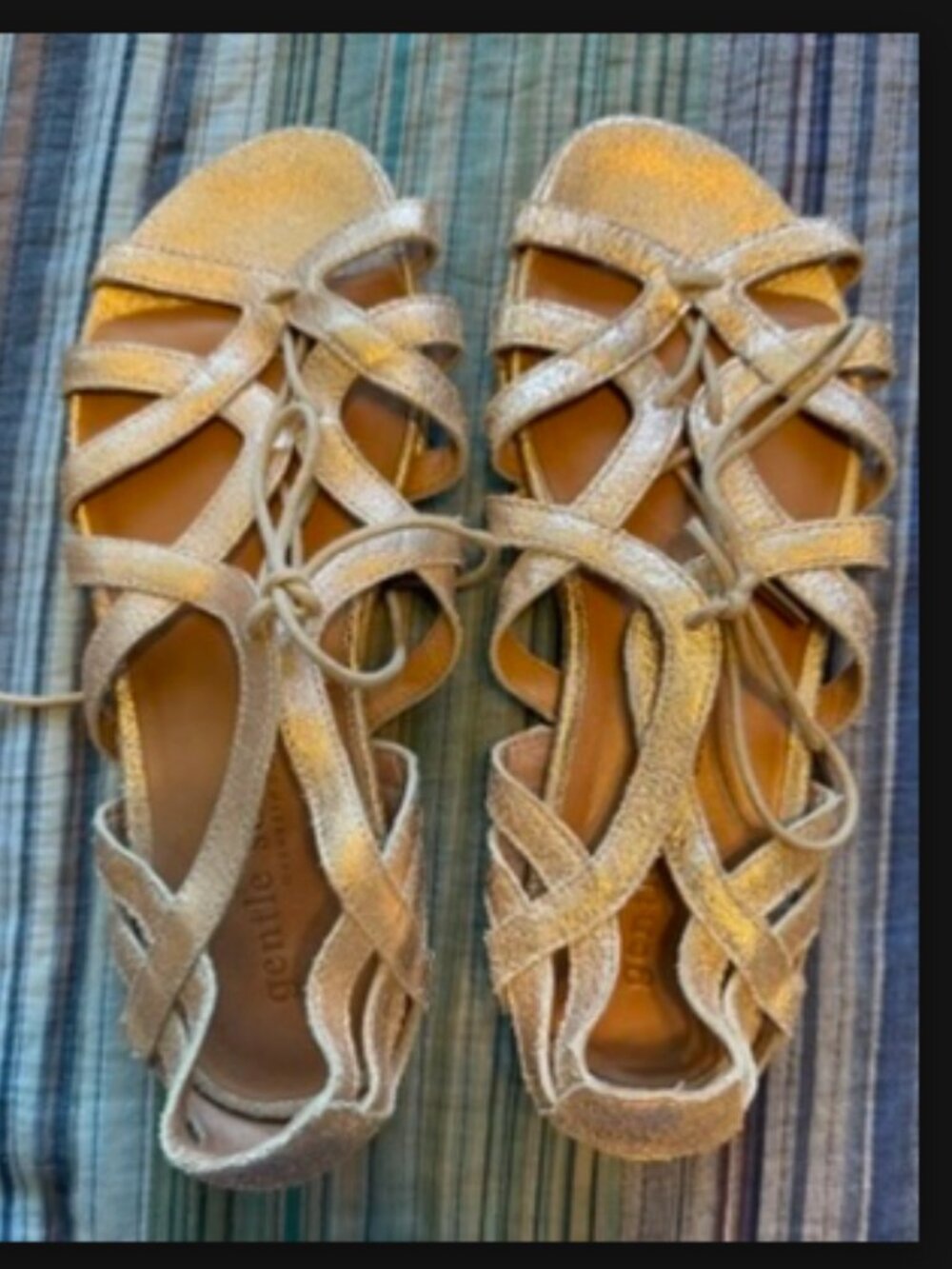 Gentle Souls by Kenneth Cole Curvy leather sandals